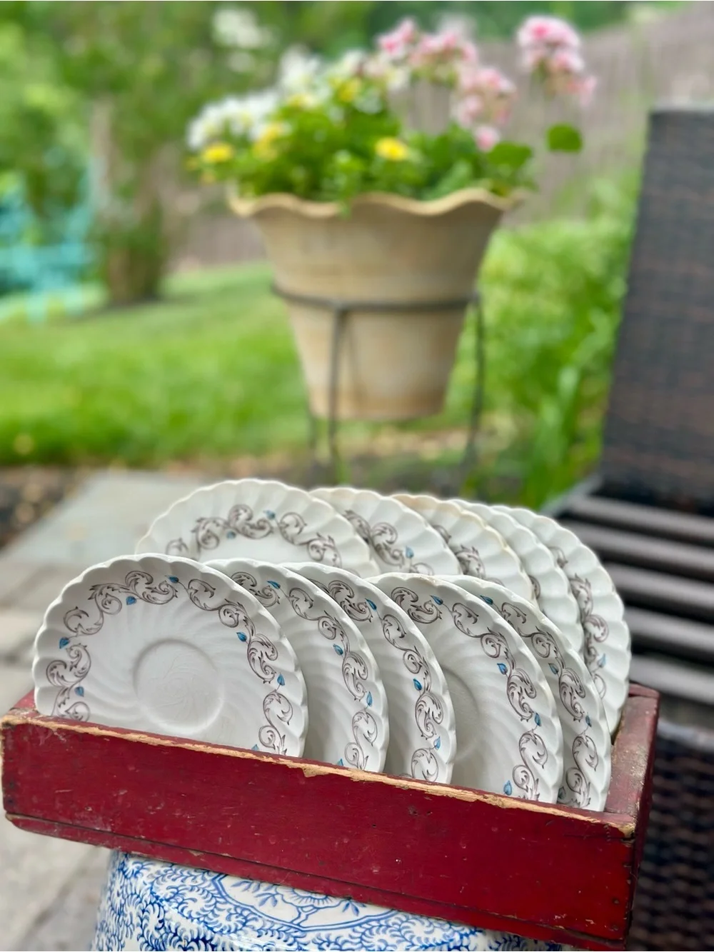 Johnson Brothers Encore Ironstone 10 Pc Lot Saucers Bread Plates Vintage
